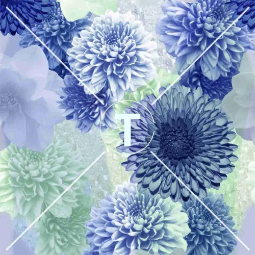 Impresión Original Crisantemo Azul